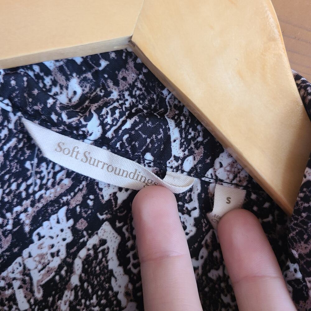 Soft Surroundings Black Python Viper Jacket Small… - image 4